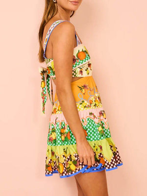 Limoncello Summer Ruffle Mini Dress