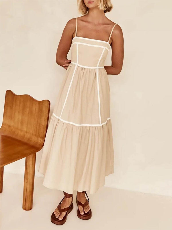 Elena Contrast Trim Midi Dress