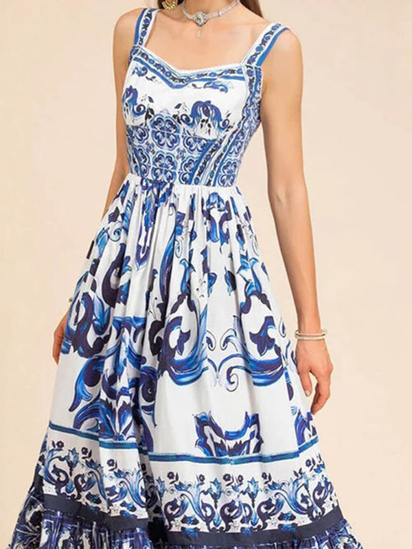 Liora Boho Print Sling Maxi Dress