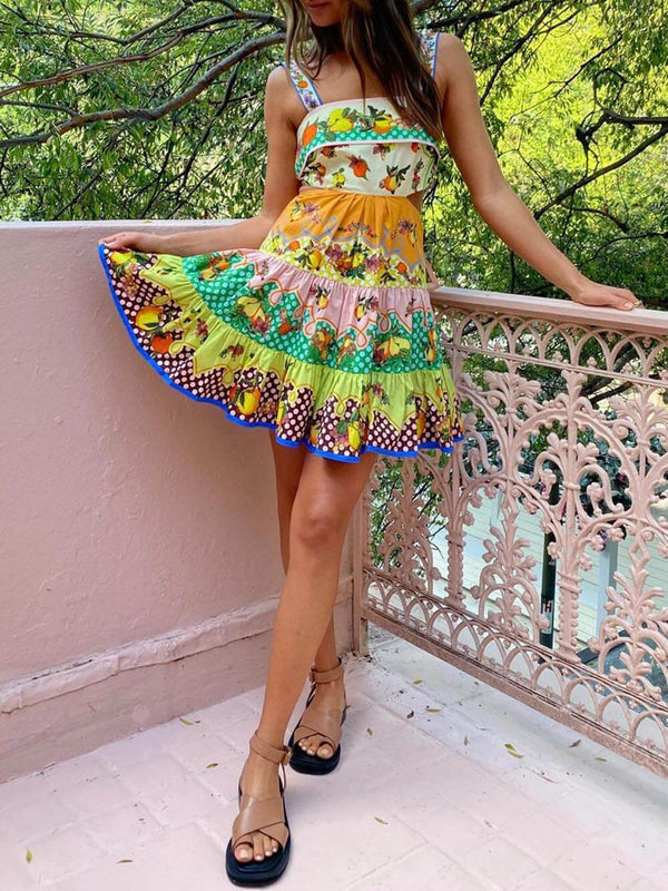 Limoncello Summer Ruffle Mini Dress