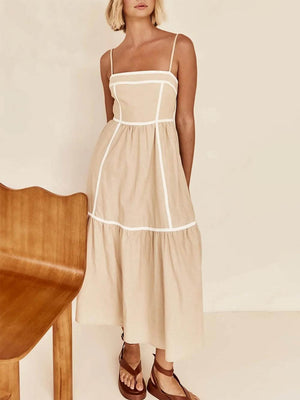Elena Contrast Trim Midi Dress