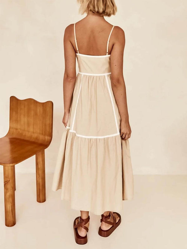 Elena Contrast Trim Midi Dress