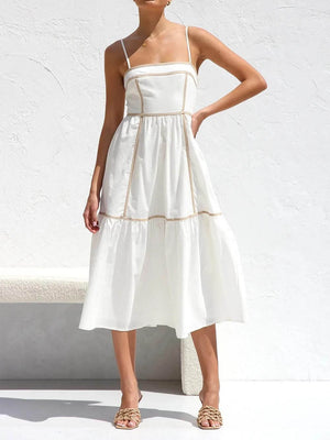 Elena Contrast Trim Midi Dress