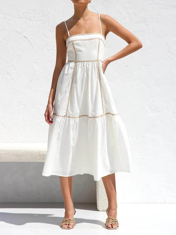 Elena Contrast Trim Midi Dress