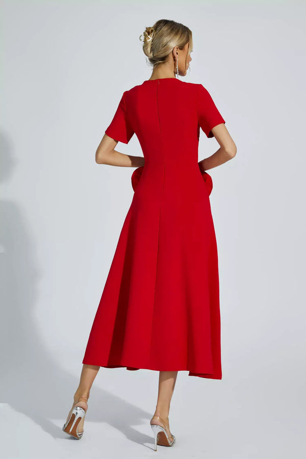 Clara Floral Belted Midi Dress