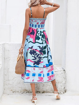 Aurelia Abstract Patchwork Slip Maxi Dress