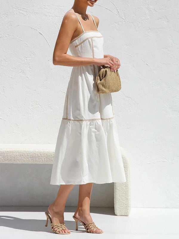 Elena Contrast Trim Midi Dress