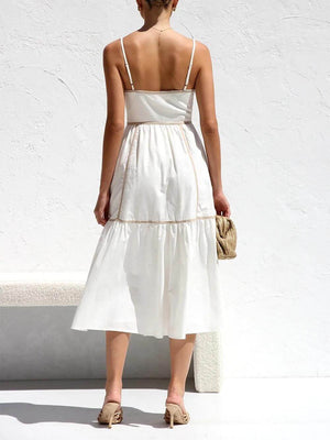 Elena Contrast Trim Midi Dress