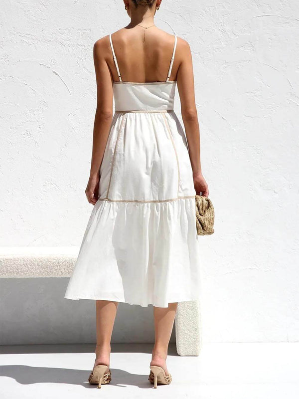 Elena Contrast Trim Midi Dress