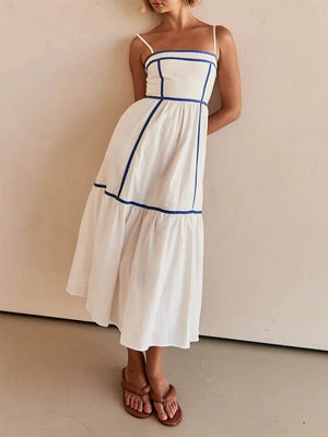 Elena Contrast Trim Midi Dress