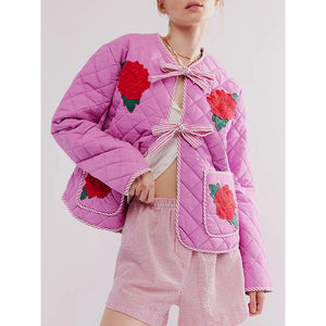 Marise Rose Print Quilted Jacket