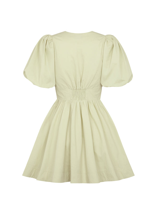 Elodie Bow Lace-Up Cotton Mini Dress