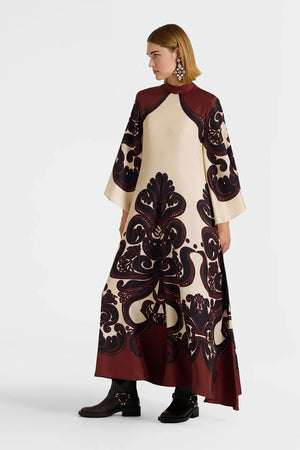 Amora Grenadilla Print Satin Maxi Dress