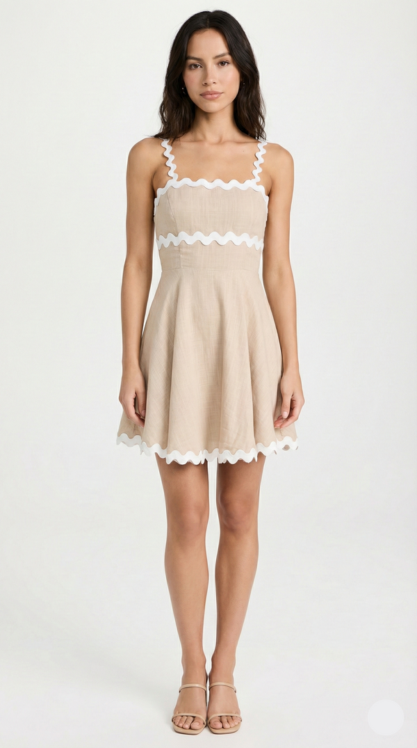 Lysette Ric Rac Linen Mini Dress
