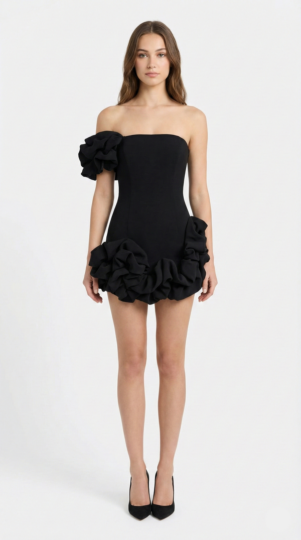 Clara One-Shoulder Bustier Mini Dress