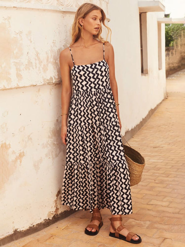 Elara Strappy Square Neck Maxi Dress