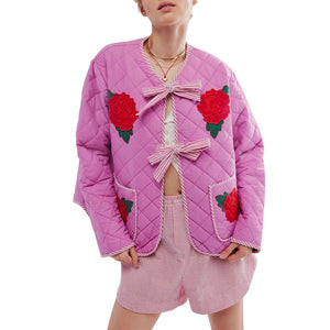 Marise Rose Print Quilted Jacket
