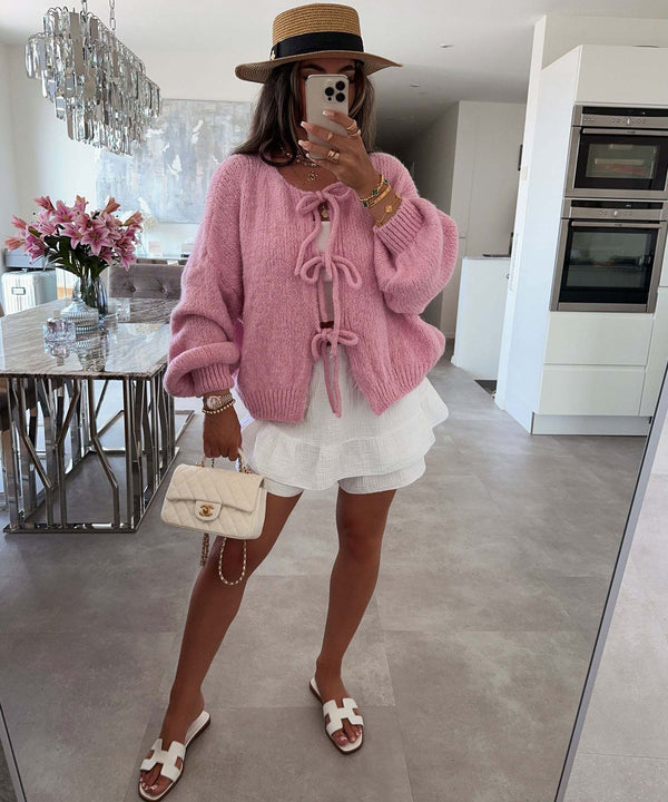 Elodie Lace-Up - Cardigan