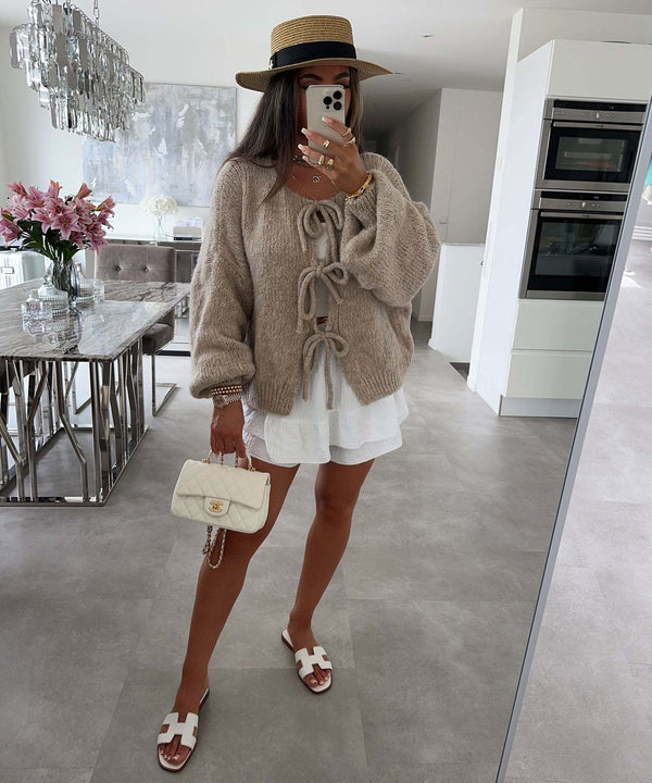 Elodie Lace-Up - Cardigan