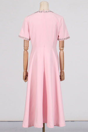Elise Crystal Bow Embellished Midi Dress