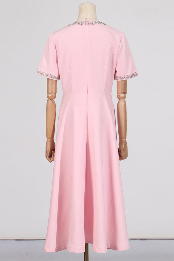 Elise Crystal Bow Embellished Midi Dress