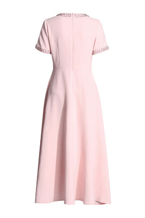Elise Crystal Bow Embellished Midi Dress