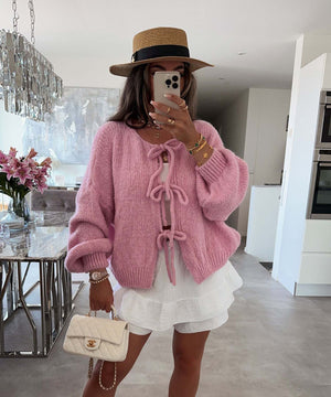 Elodie Lace-Up - Cardigan