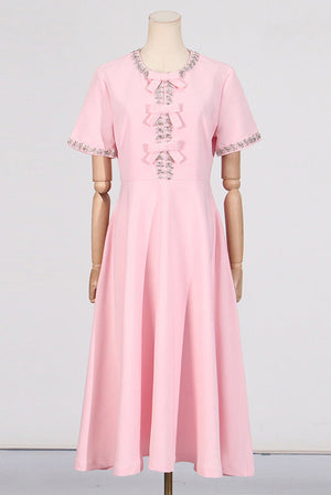 Elise Crystal Bow Embellished Midi Dress