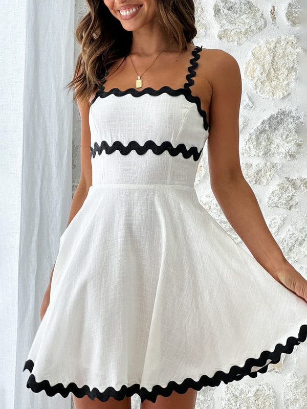 Lysette Ric Rac Linen Mini Dress