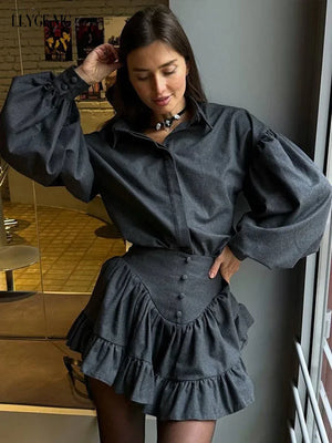 Luna Plaid – Mini Skirt Set