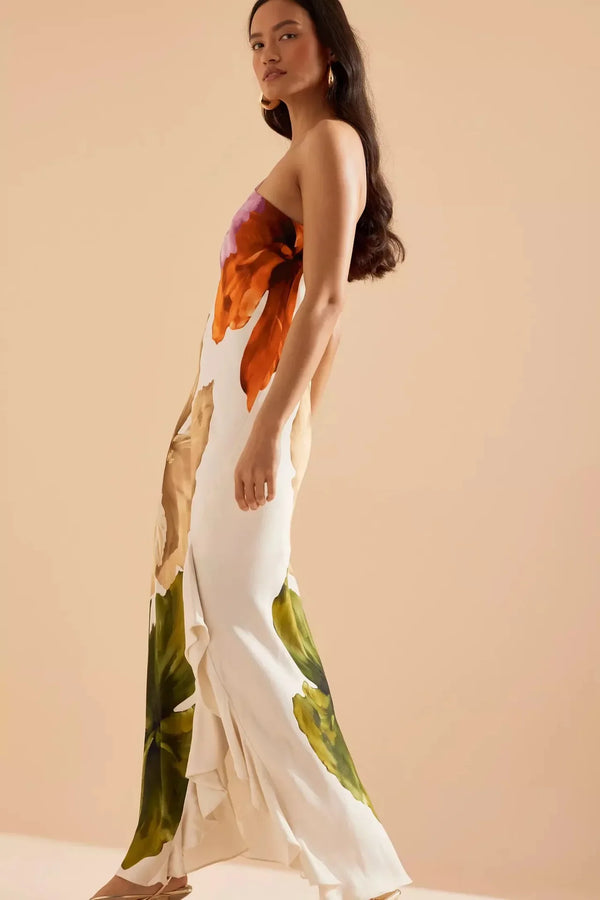 Liza Maxi Dress – Abstract Floral Print