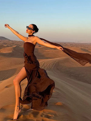 Valentina Draped Evening Gown