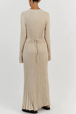 Alessia Ribbed Flare Knit Maxi Dress