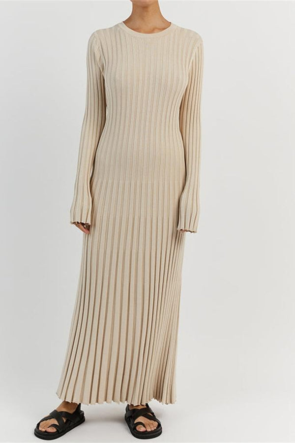 Alessia Ribbed Flare Knit Maxi Dress