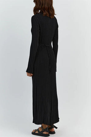 Alessia Ribbed Flare Knit Maxi Dress