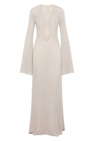 Noelle Crochet V-Neck Maxi Dress