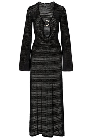 Noelle Crochet V-Neck Maxi Dress