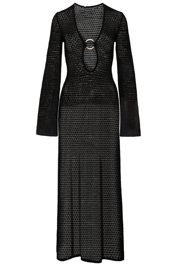 Noelle Crochet V-Neck Maxi Dress