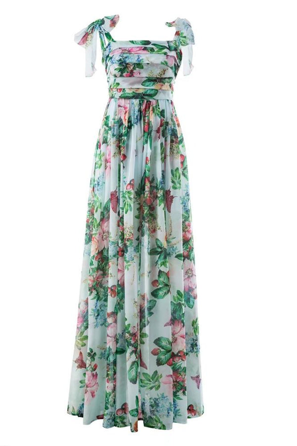 Selena Floral Ruffle Maxi Dress