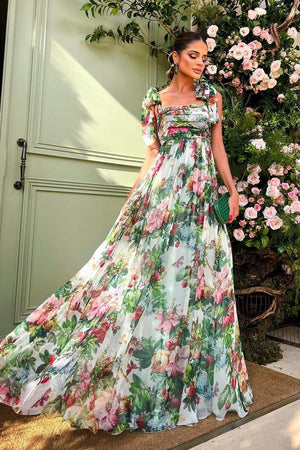 Selena Floral Ruffle Maxi Dress