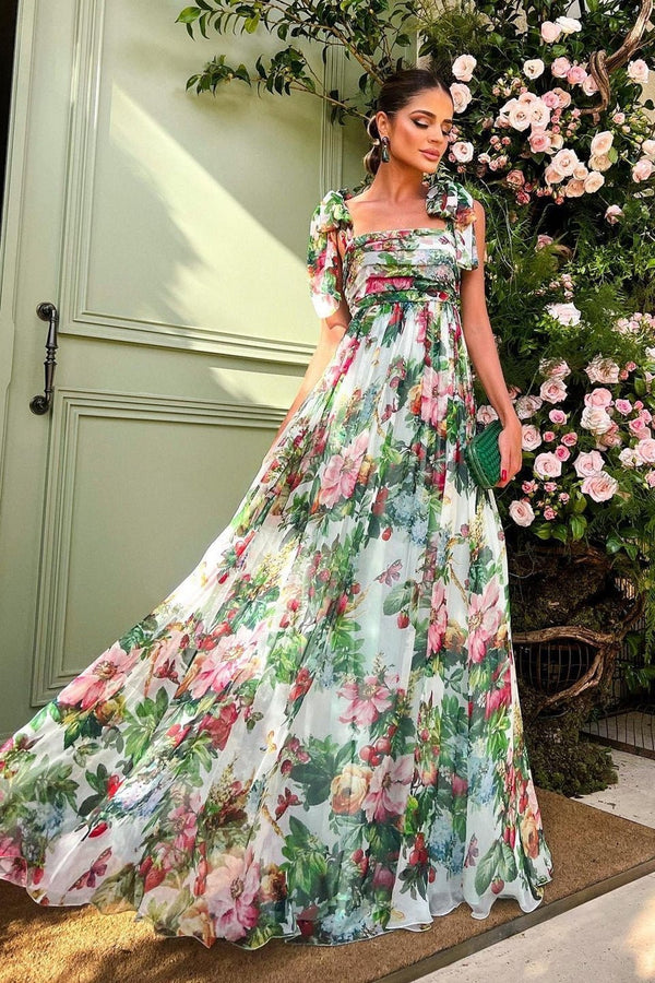 Selena Floral Ruffle Maxi Dress