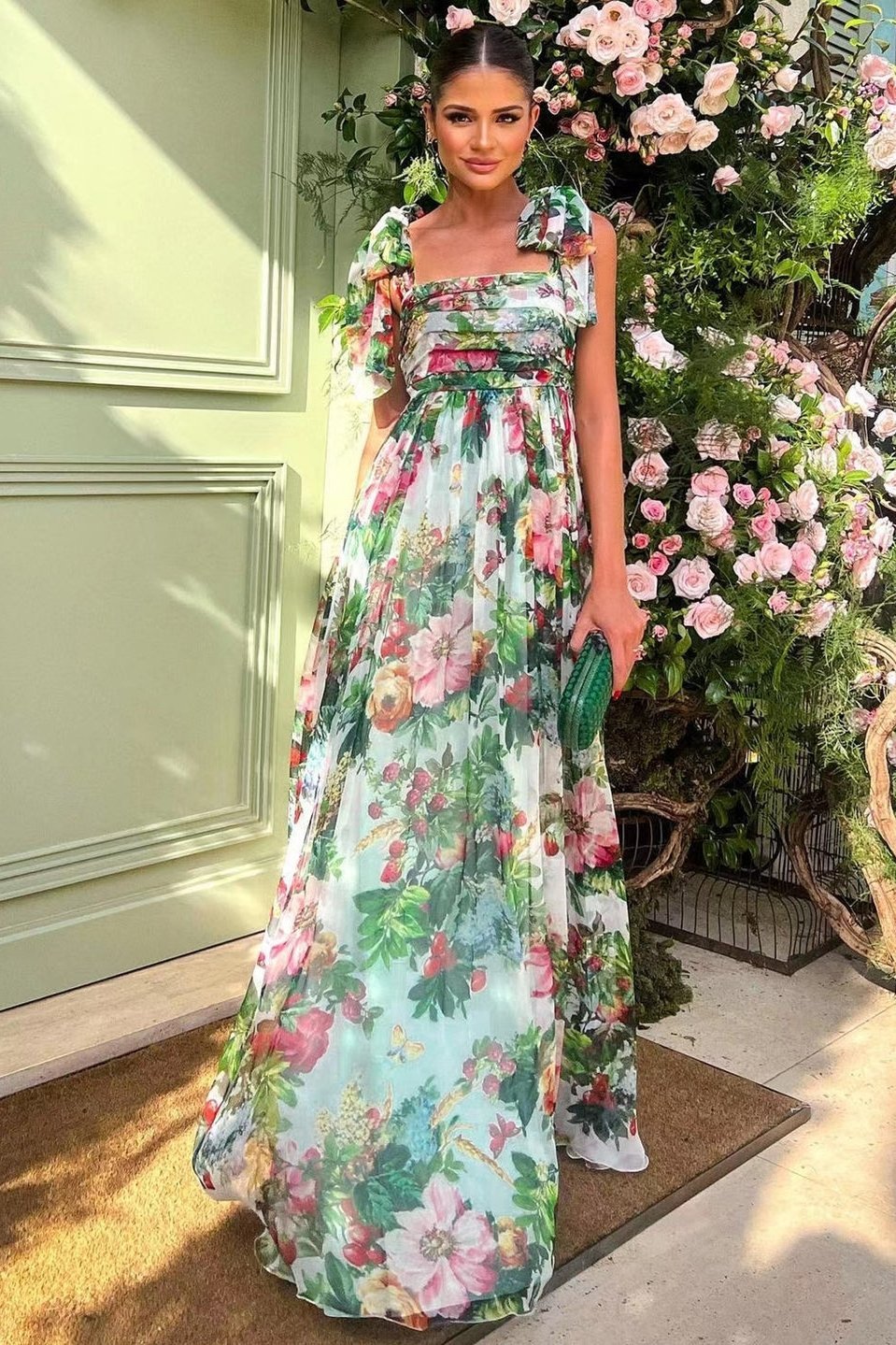 Selena Floral Ruffle Maxi Dress