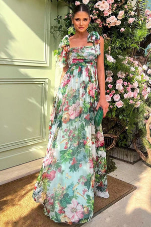 Selena Floral Ruffle Maxi Dress