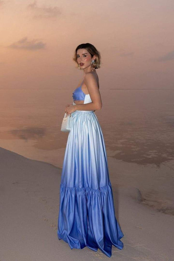 Serena Ombre Satin Maxi Dress
