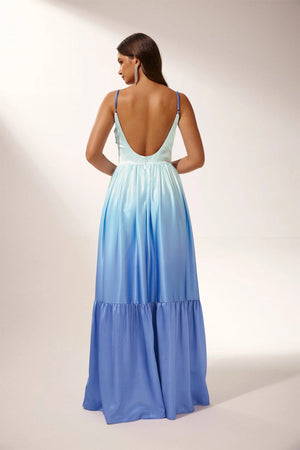Serena Ombre Satin Maxi Dress