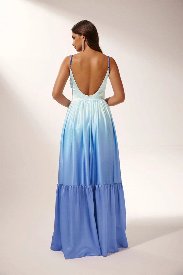 Serena Ombre Satin Maxi Dress
