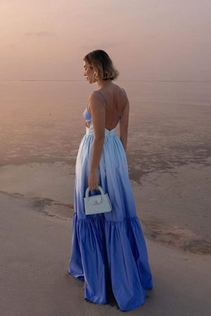 Serena Ombre Satin Maxi Dress