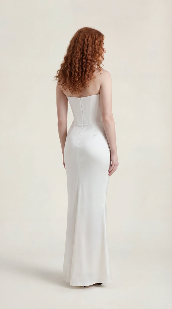 Satin Maxi Dress Femme Lara