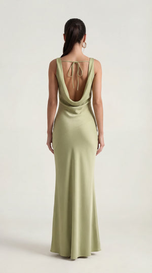 Satin Halter Maxi Dress Femme Nora