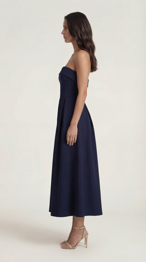 Wrap Maxi Dress Navy Femme Thea